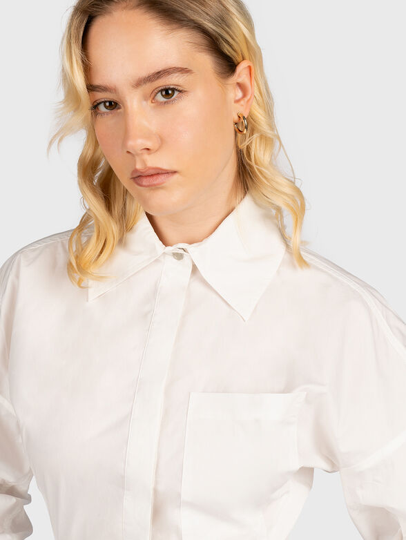 White shirt dress with accent back - 5