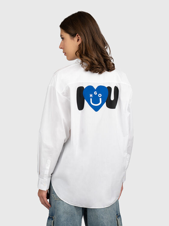 Памучна риза с дълъг ръкав и акцентен гръб - 2