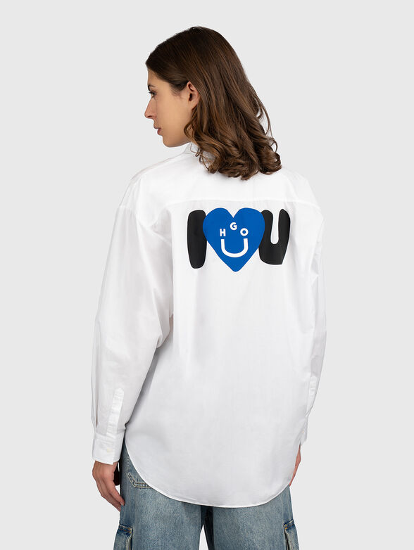 Long sleeved cotton shirt with accent back - 2