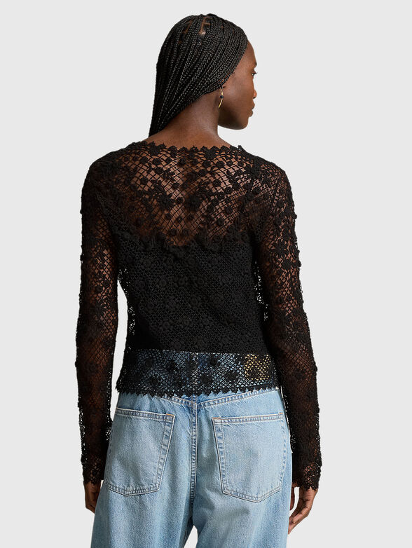 Lace blouse in black - 3