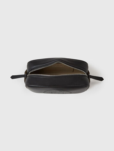 Leather crossbody bag with logo in black - 5