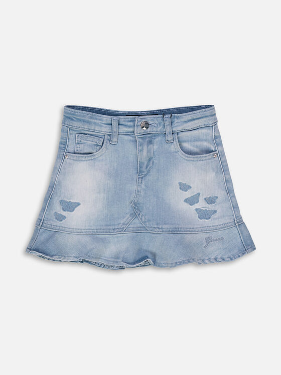 Denim skirt with embroidery - 1