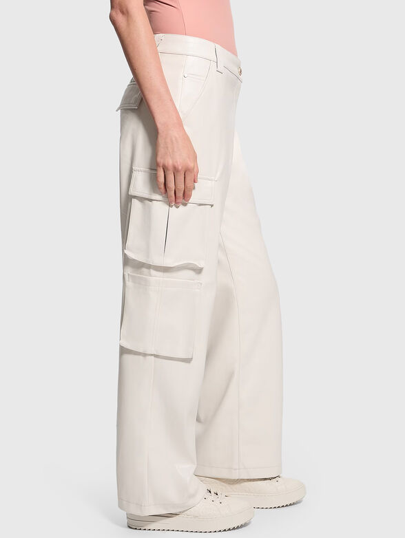 KORI black cargo trousers in faux leather  - 3