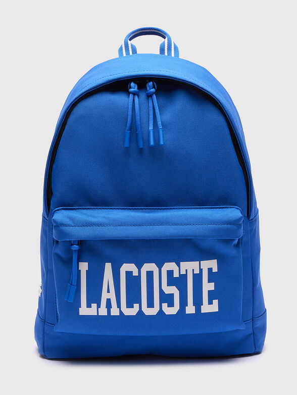 Blue backpack with contrasting logo - 0