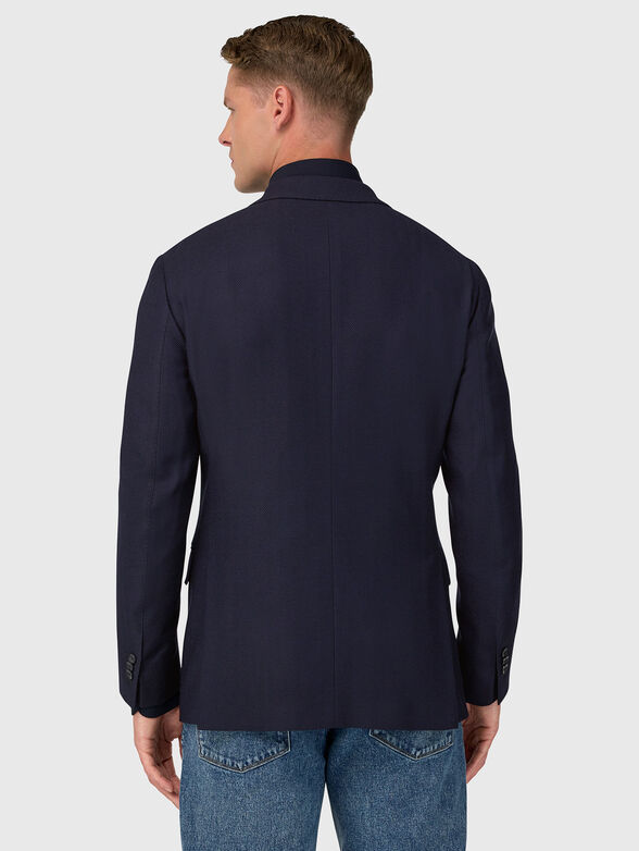 Herringbone pattern wool blazer - 3