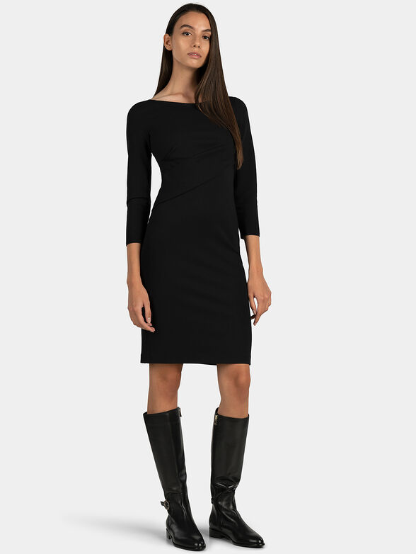 Drapped dress in black color - 1