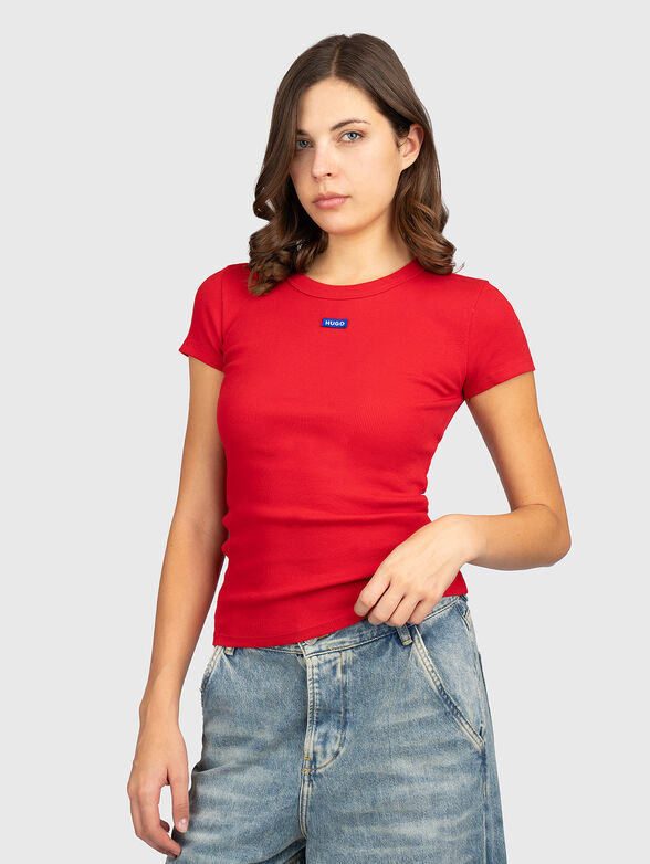Thin T-shirt with oval neckline - 1