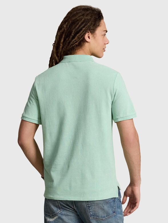 Green polo shirt with logo embroidery - 3