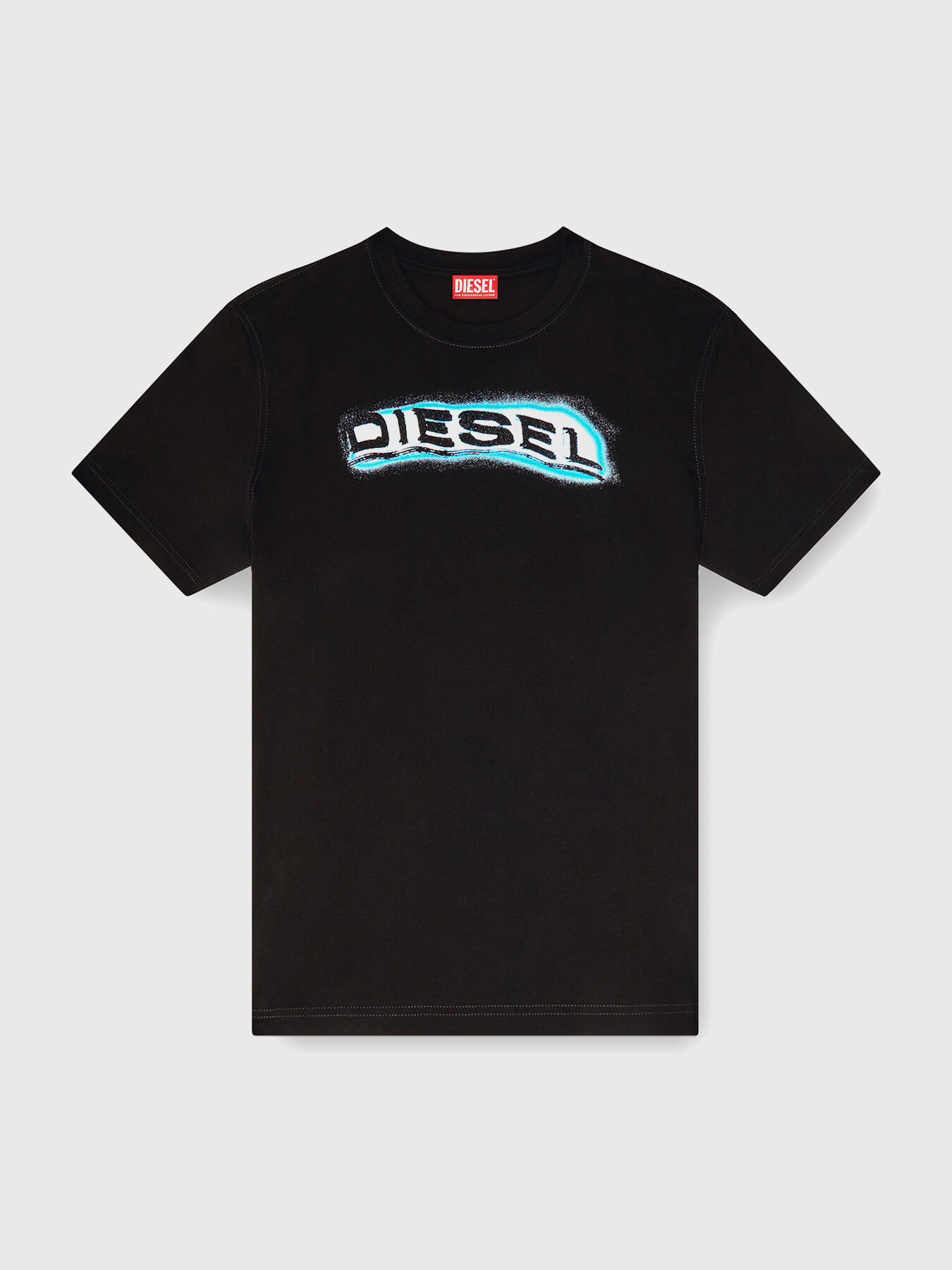 【送料&関税込】Diesel T-shirt T-adjust-r4 T-ADJUST-R4 black T-shirt with logo print brand DIESEL