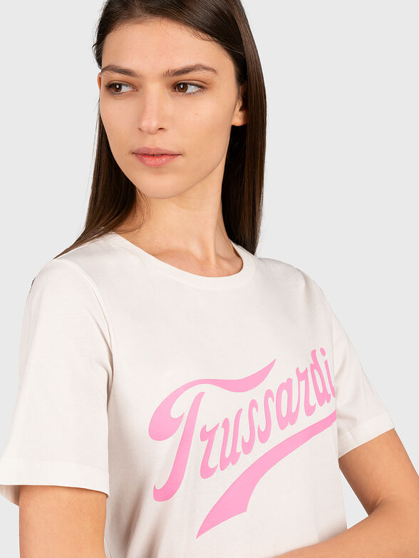 Grey T-shirt with logo print - 4