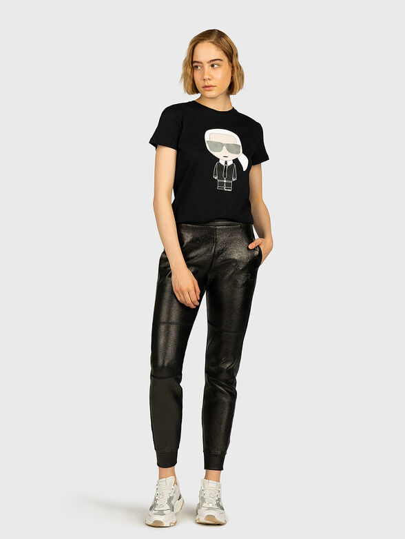 IKONIK Black T-shirt with maxi logo print - 4