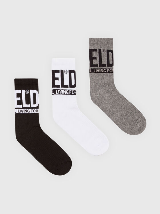 Сет от три чифта чорапи SKM-RAY с лого акцент  - 1
