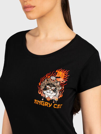 TSL058 black T-shirt with print - 5