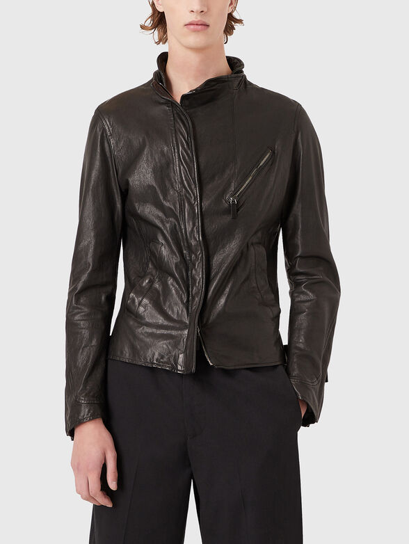 Leather jacket in black - 1