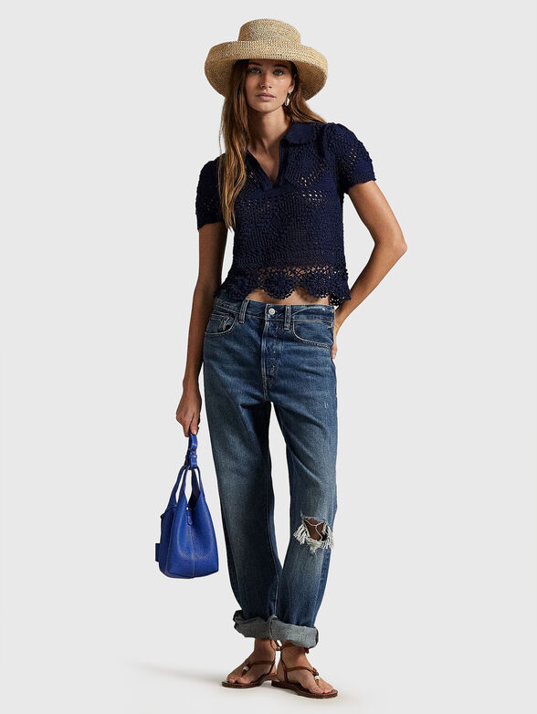 Knitted sweater with short sleeves - 2