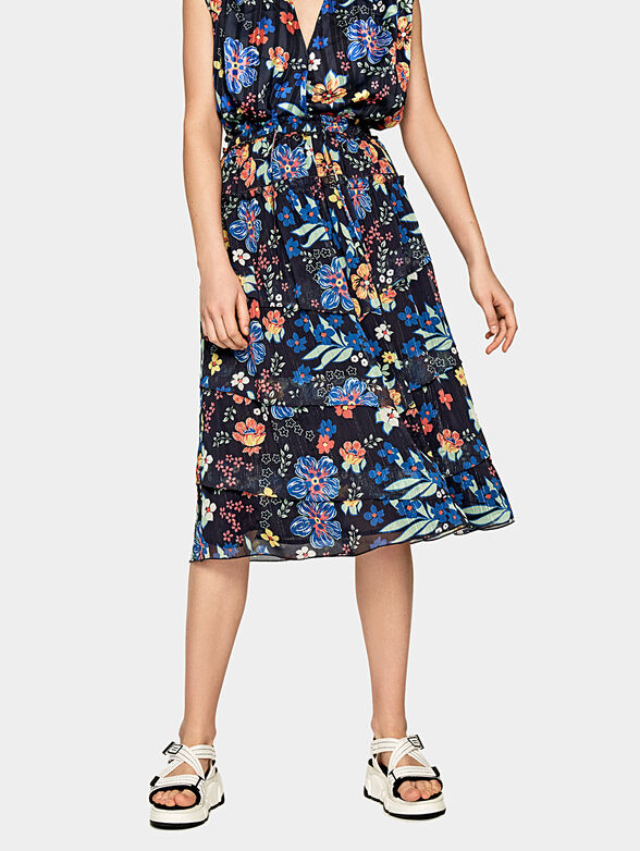 DONNA Midi skirt with floral print - 2