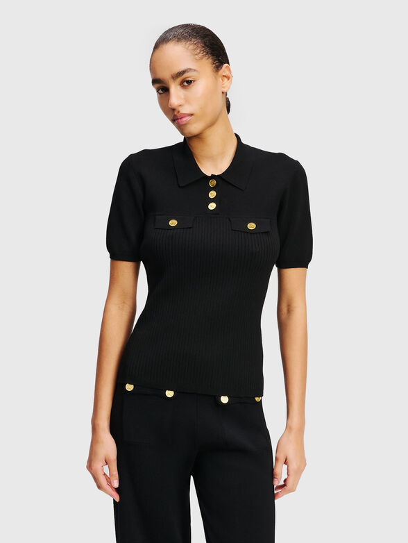 Polo shirt with gold buttons - 1