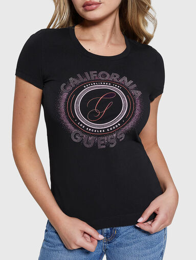 T-shirt with applique rhinestones - 4