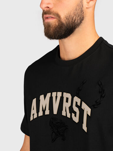 T-shirt with accent lettering and print - 5