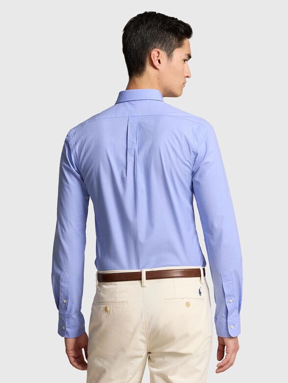Blue cotton blend shirt - 3