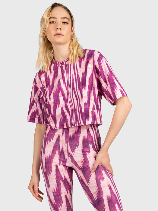 CATTENOM AOP T-shirt with contrast print