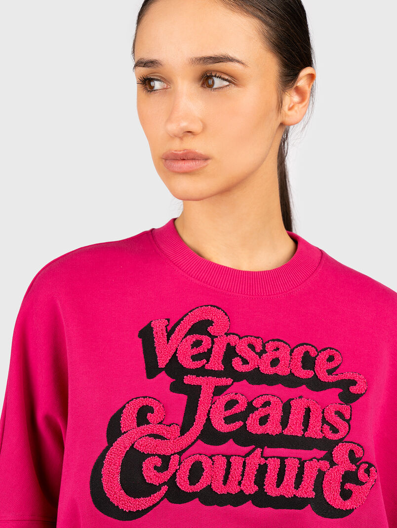 Fuxia cotton sweatshirt  - 3