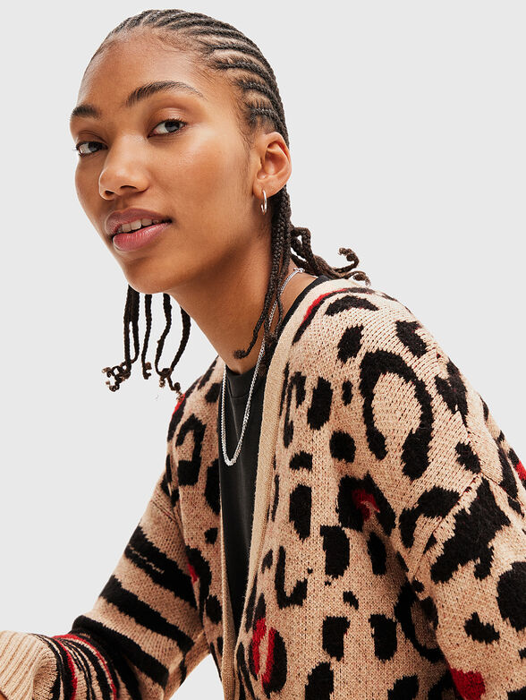 MARILYN cardigan with animal print - 4