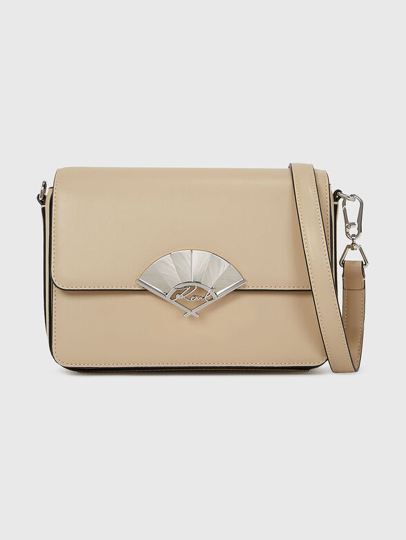 K/SIGNATURE leather crossbody bag in beige - 1