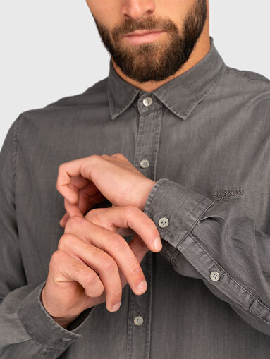 SUNSET TENCEL INDIGO slim fit shirt - 5