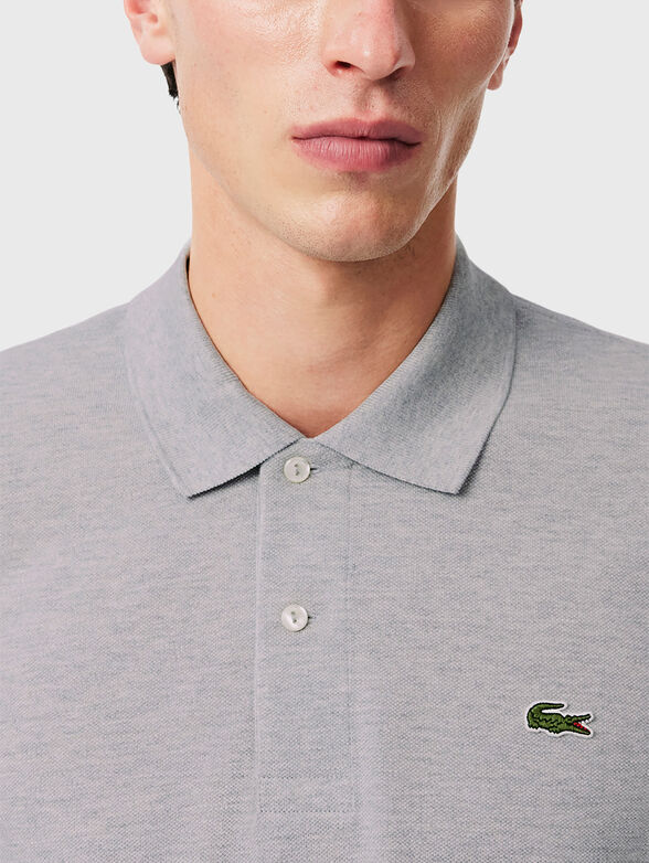 Cotton polo shirt with long sleeves - 3