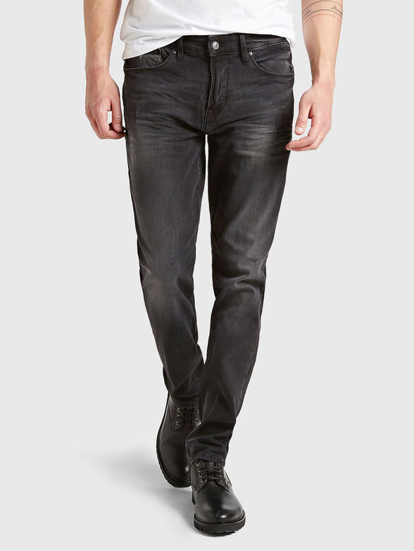 Gray jeans with a washed effect - 1