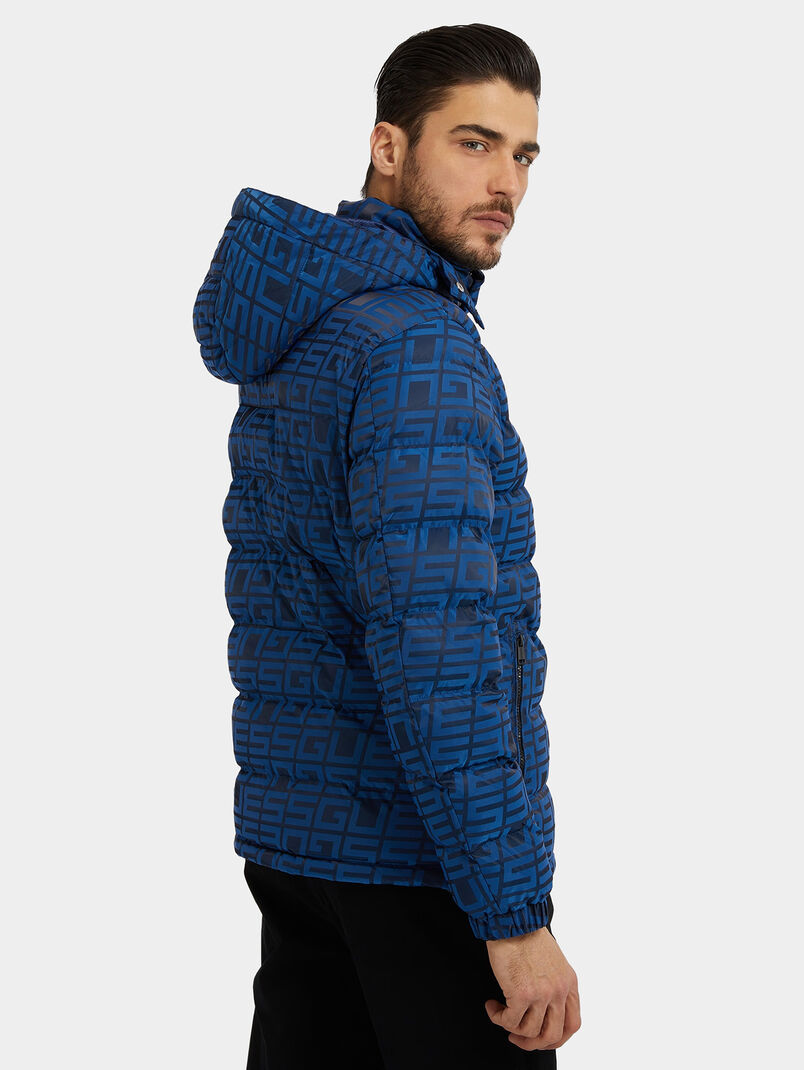 Blue padded jacket with quilted effect - 3