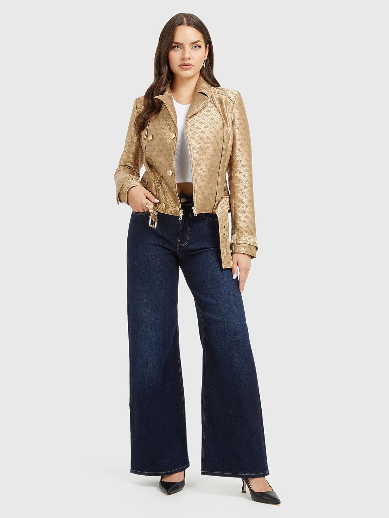 OLIVIA 4G monogram logo jacket brand GUESS