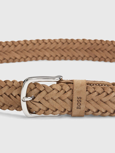 SASH suede belt with braided texture - 2