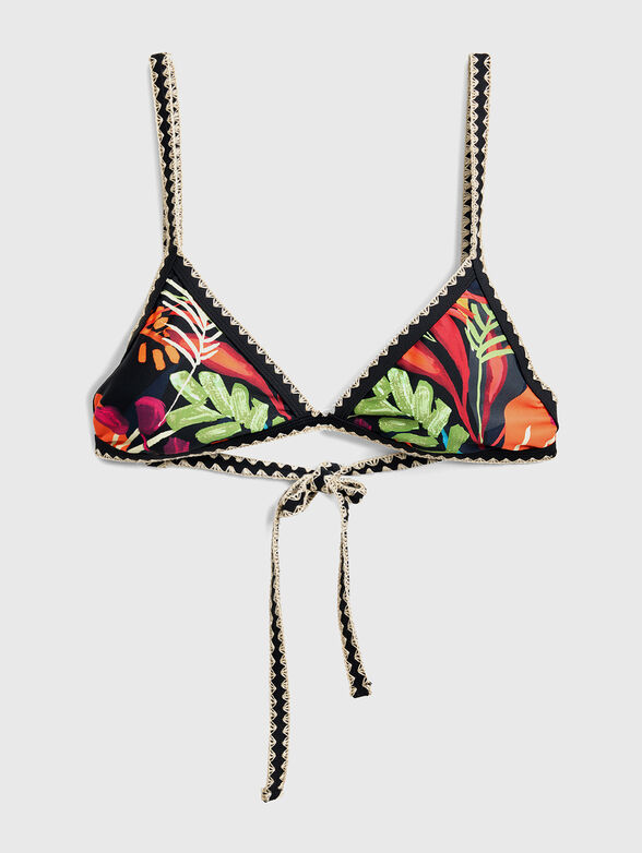 Tropical print bikini top - 6