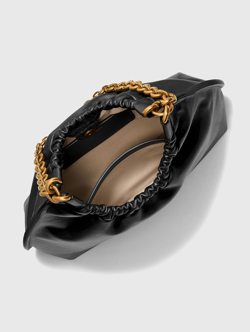 Leather bag with gold-tone accents - 3