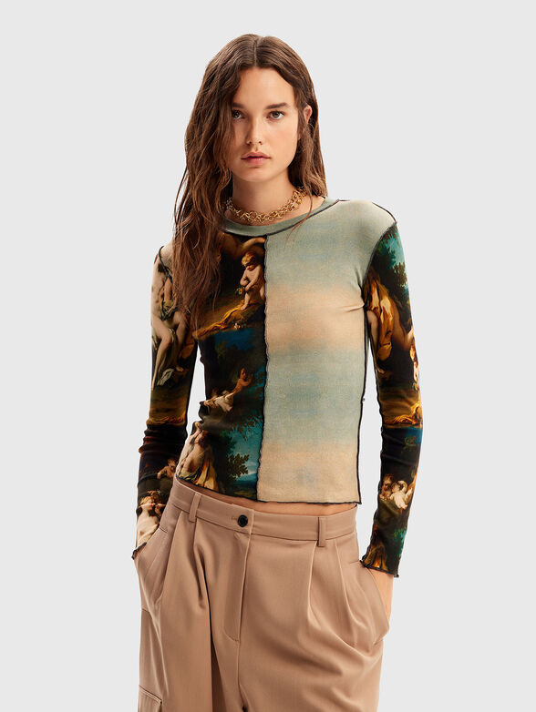 Blouse with multicoloured print - 1