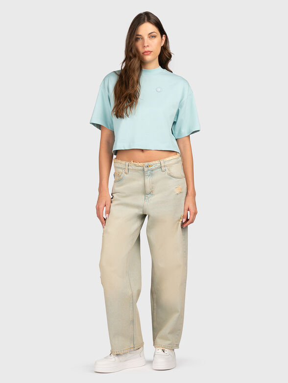 Round neck cropped T-shirt - 2