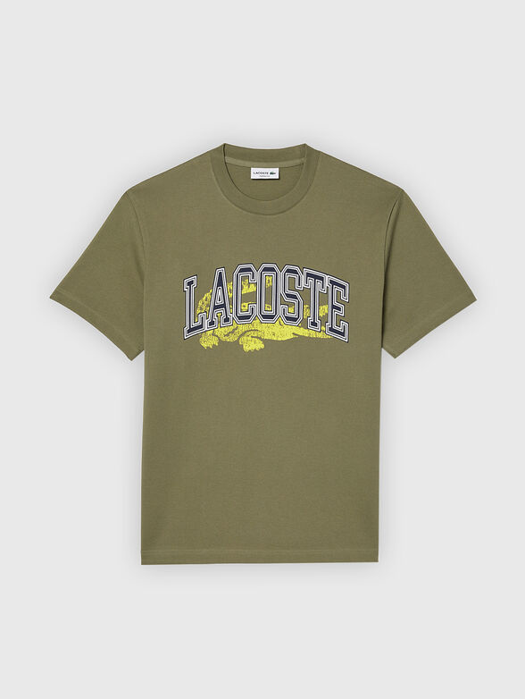 Black T-shirt with logo accent print  - 1