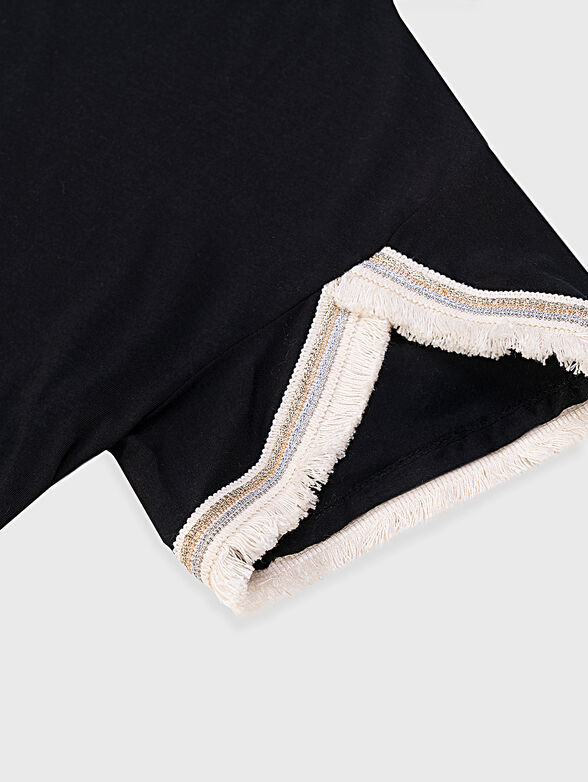 Cotton T-shirt with accent sleeves - 3