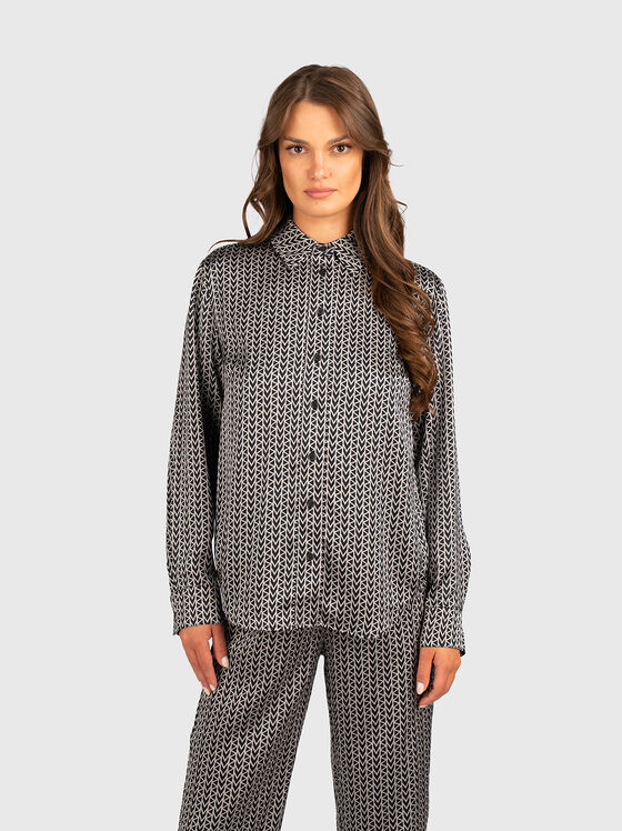 Monogram satin shirt - 1