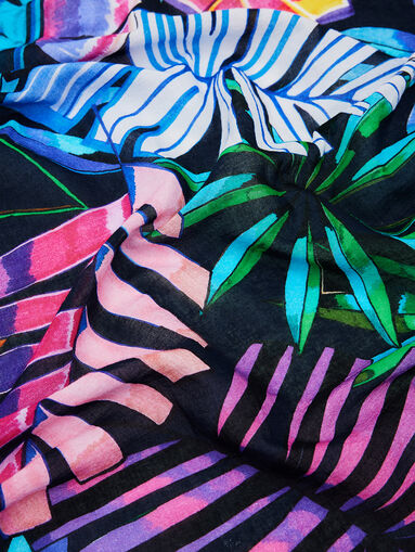 BEACH TIME scarf with flroal print - 4