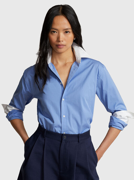 Cotton shirt with contrasting details - 1
