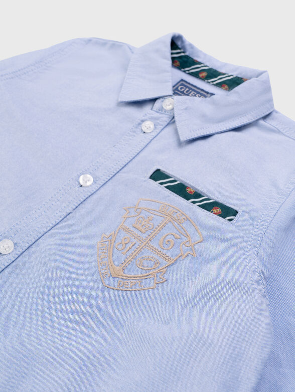 Shirt with embroidered logo accent  - 3