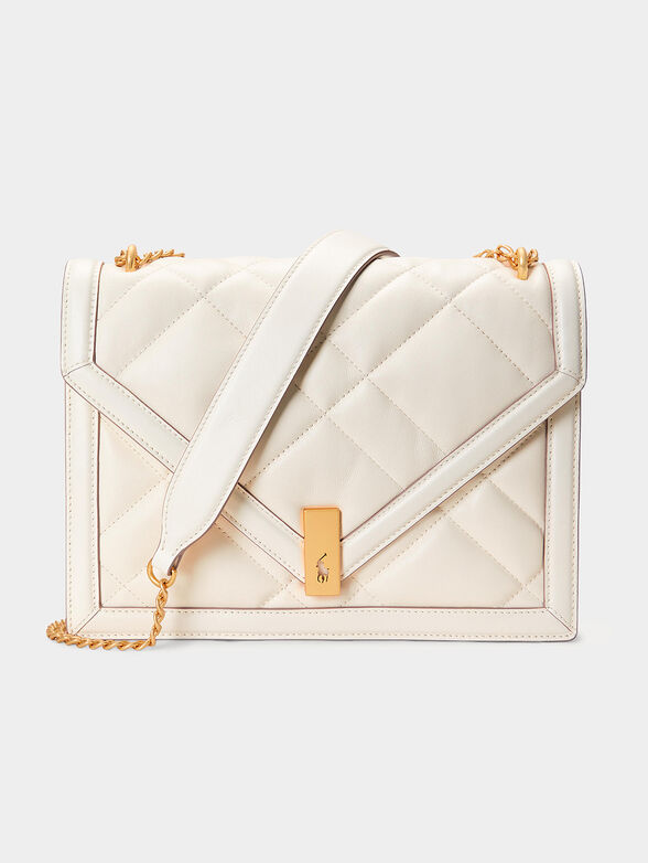 White leather bag with quilted effect  - 1