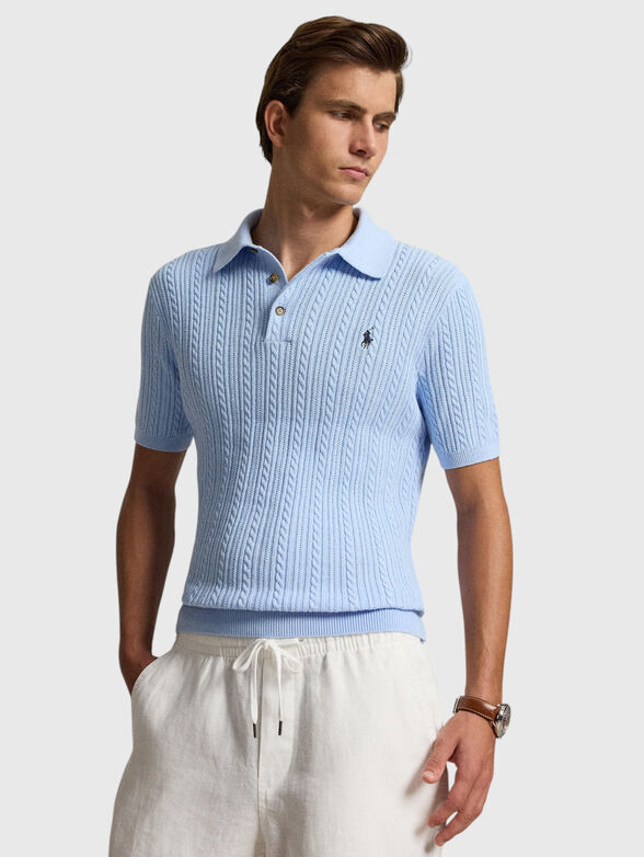 Cable knit polo shirt - 4