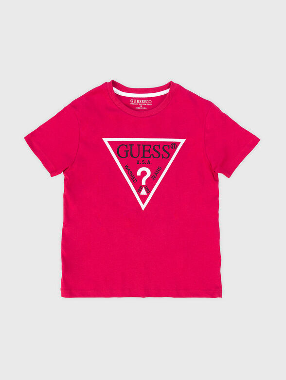 Black T-shirt with triangular logo print - 1