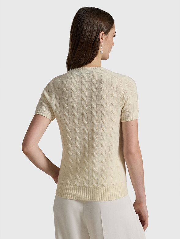 Short sleeve sweater in wool and cashmere - 3