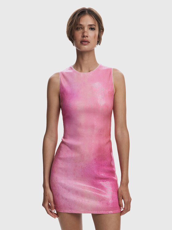 Mini slim dress with sequins - 1