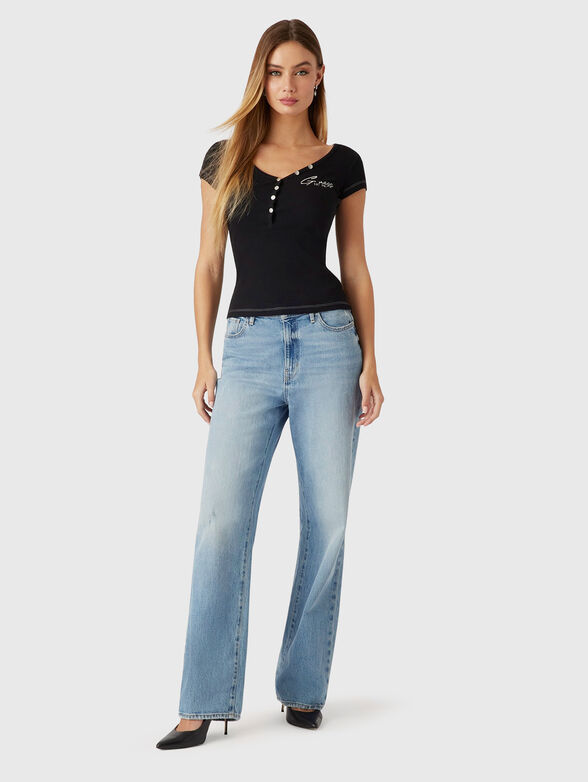 HENLEY OLYMPIA rib knit top - 2